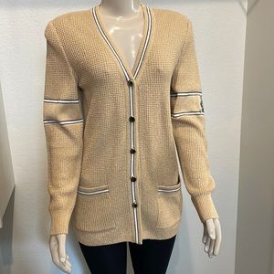 St. John sport size small gold nautical button up cardigan sweater
